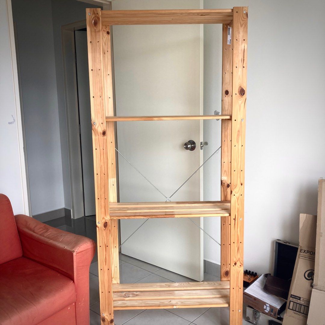 Ikea bare wooden shelf, Furniture & Home Living, Furniture, Shelves