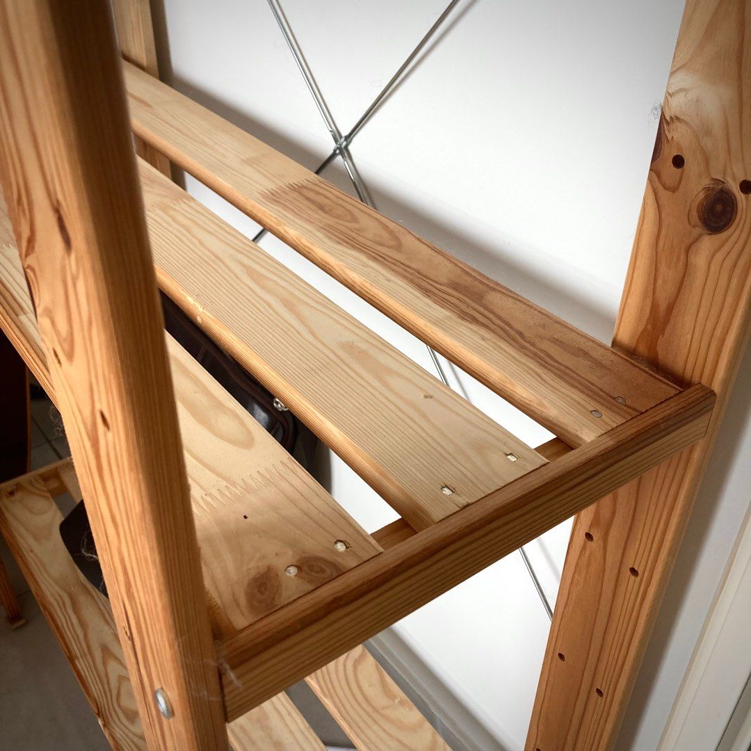 Ikea bare wooden shelf, Furniture & Home Living, Furniture, Shelves