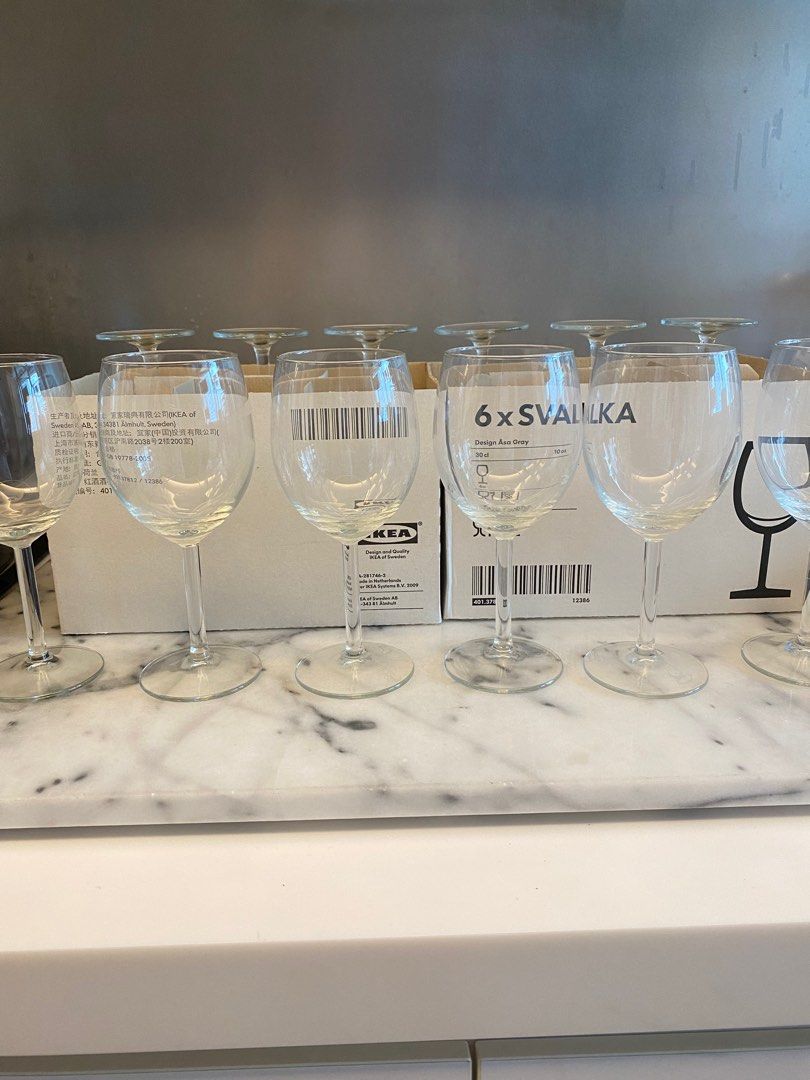Ikea wine glasses, Furniture & Home Living, Kitchenware & Tableware