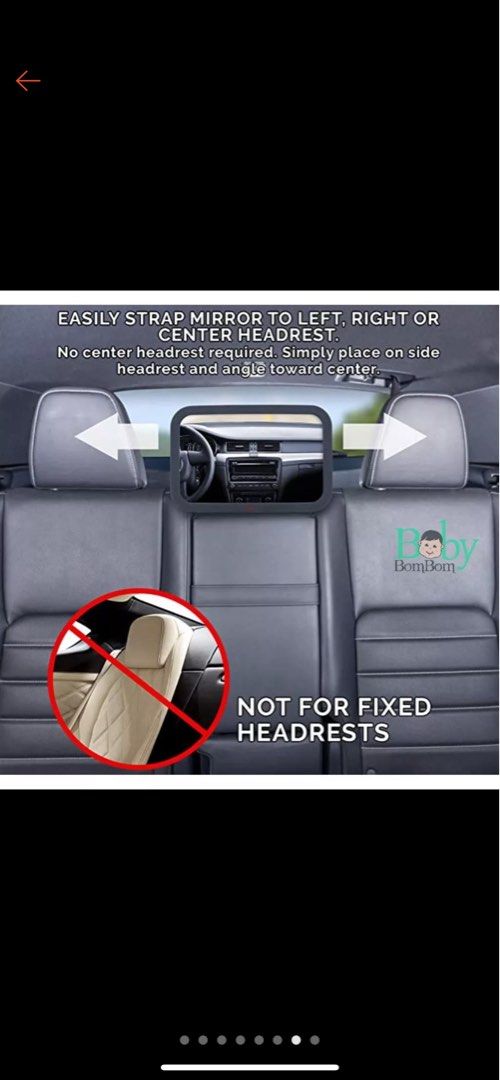 Baby mirror for shop middle seat without headrest