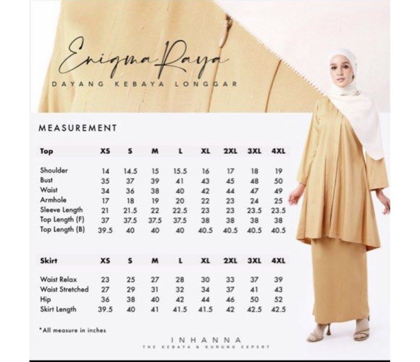 Inhanna Dayang Kebaya Longgar, Women's Fashion, Muslimah Fashion, Baju