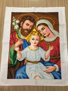 Jesus Family Cross stitch for sale (Ready to frame)