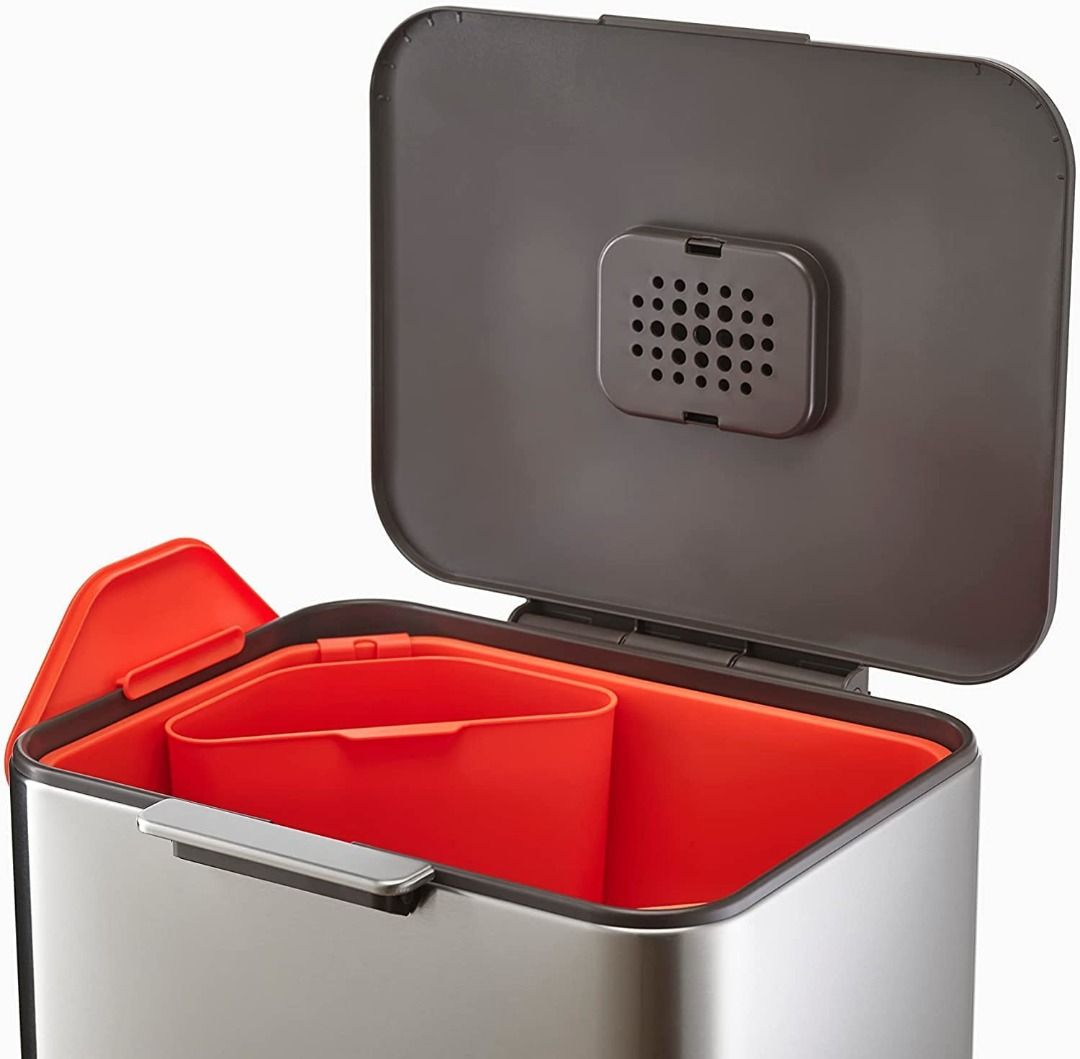 Joseph Joseph Intelligent Waste Totem Max Kitchen Trash Can and Recycle Unit with Compost Bin