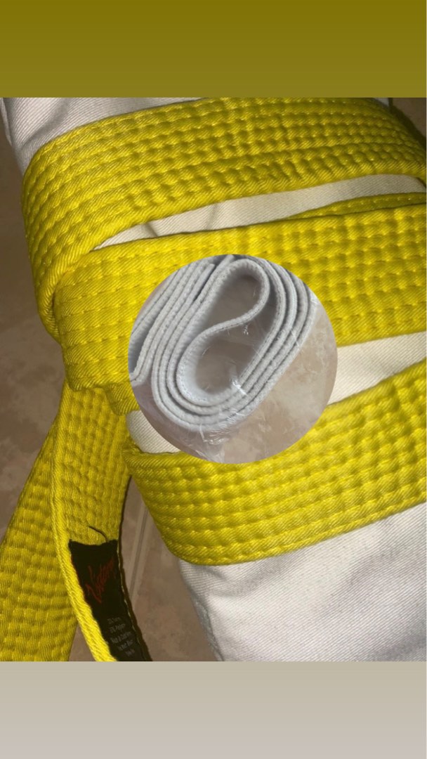 Judo Gi & Belts Yellow (Tip), White Sparring Gear/Outfit (Taekwondo