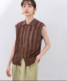 全新 KBF 網紗洞洞 背心外罩襯衫