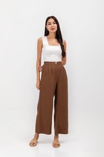 LAB Dania Highwaist Linen Pants Mocha