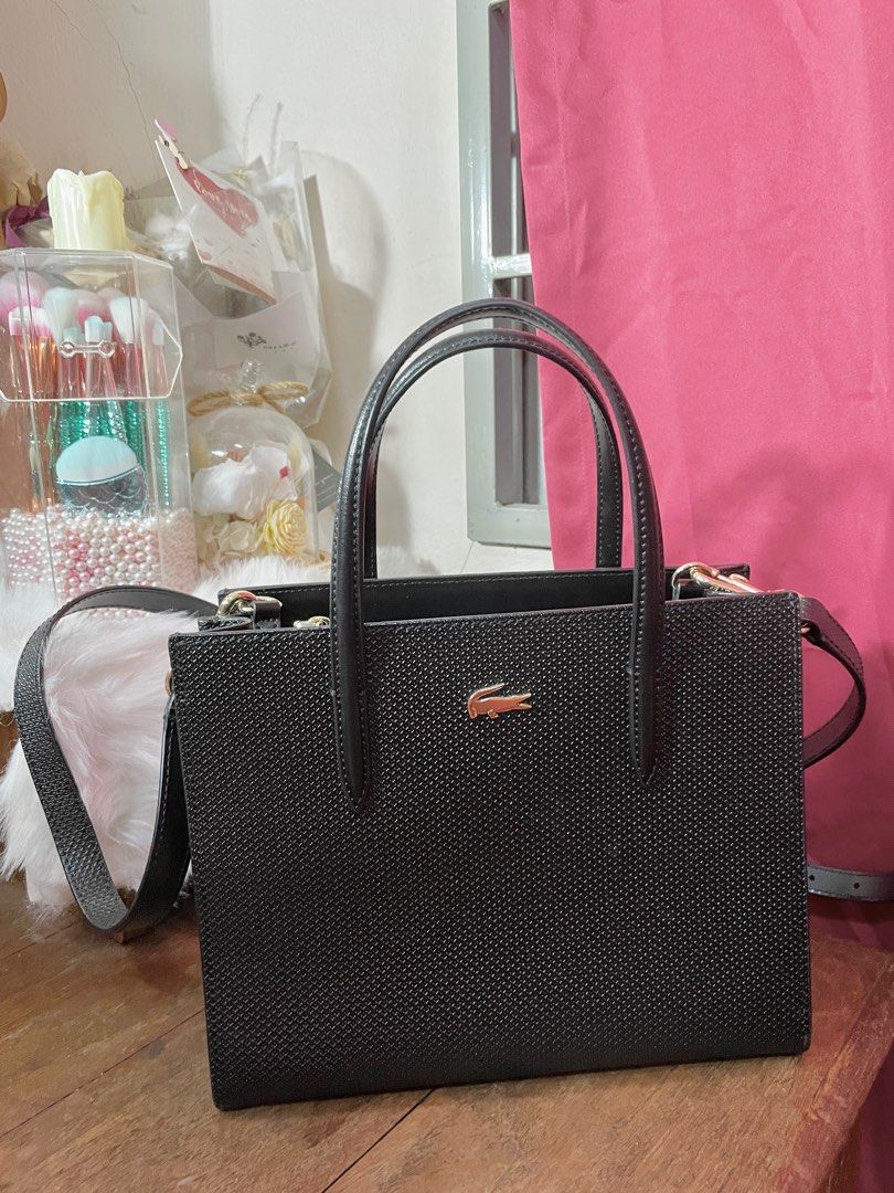 Lacoste dual carry online tote bag