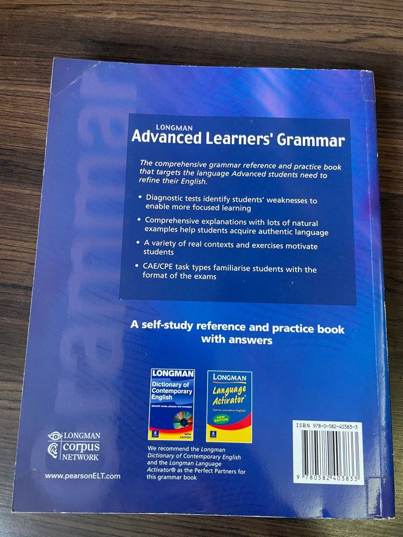 Longman Advanced Learners'Grammar, 興趣及遊戲, 書本 & 文具, 教科書 - Carousell