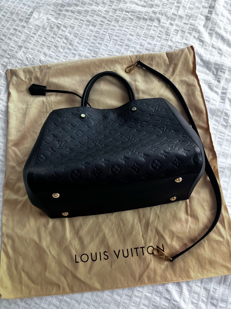 LOUIS VUITTON Monogram Empreinte Montaigne GM Noir Black Shoulder Bag