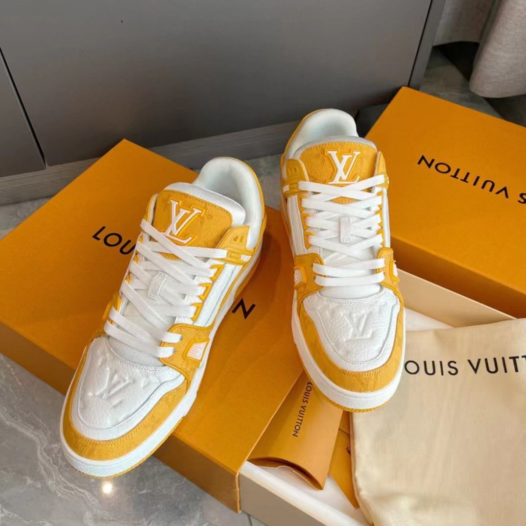 lv sneakers yellow