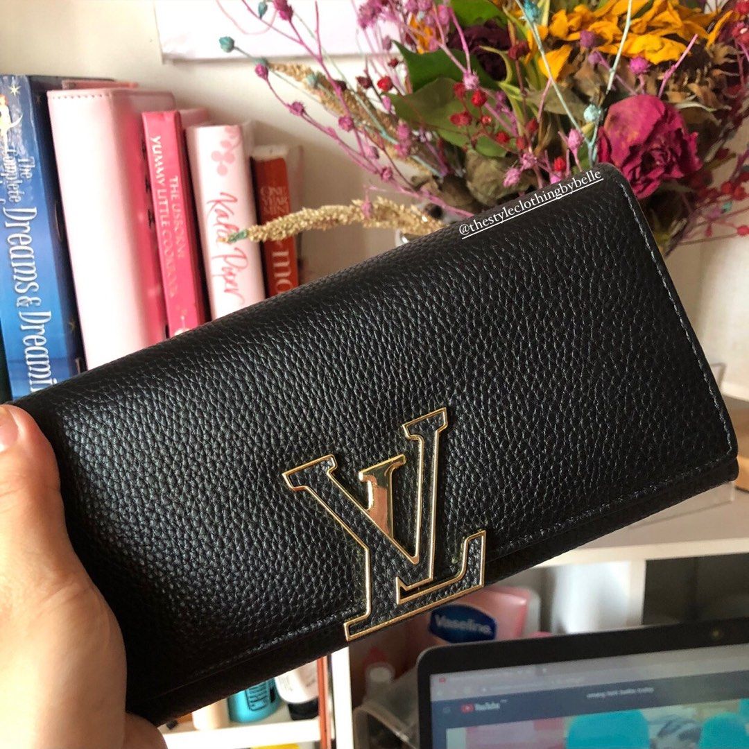 Wallet LV men (black flower), Luxury, Bags & Wallets on Carousell