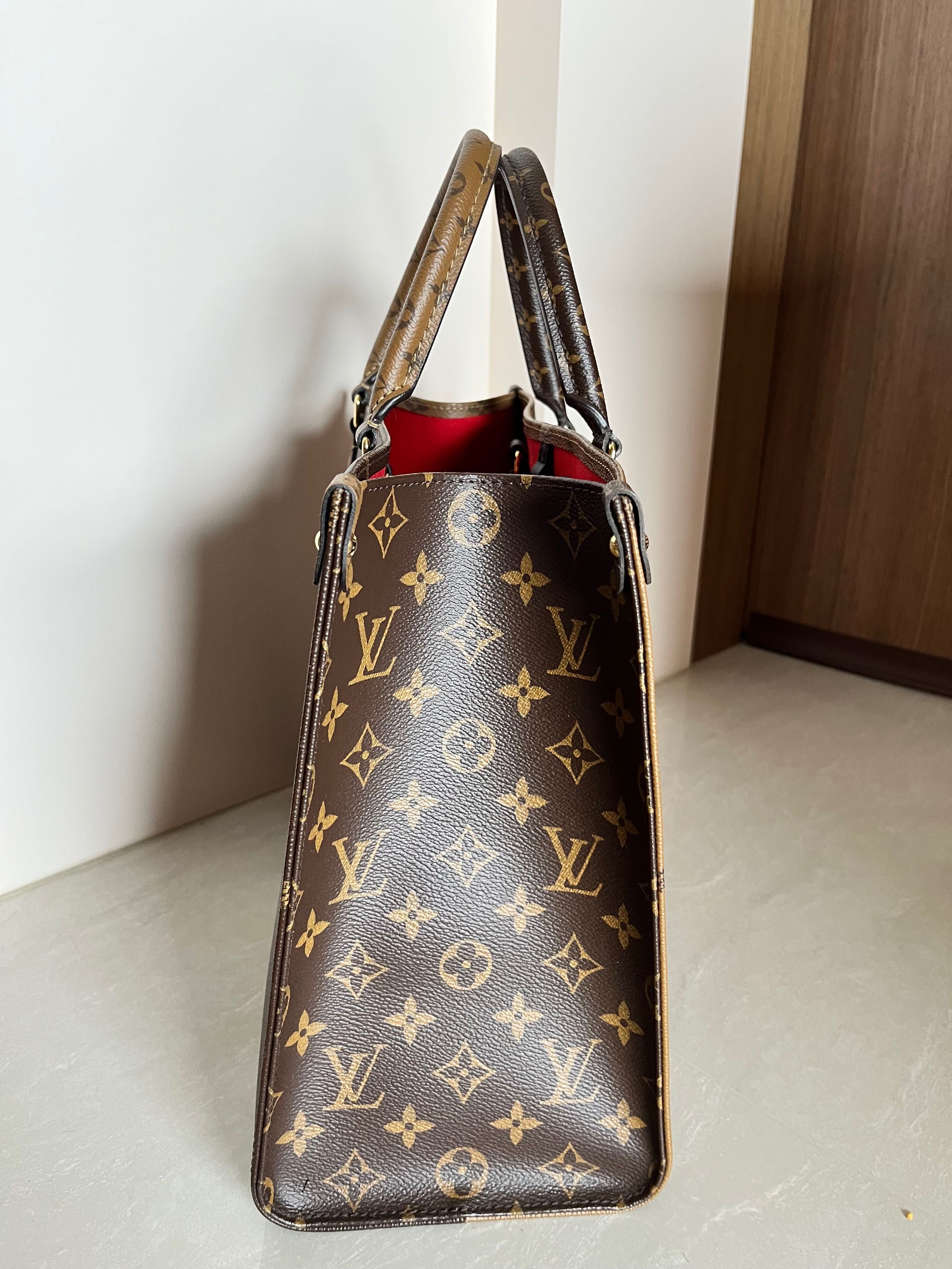 Louis+Vuitton+On+The+Go+Tote+MM+Brown+Monogram+Reverse+Leather for