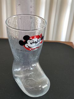 mickey mouse and minnie glass with flaw