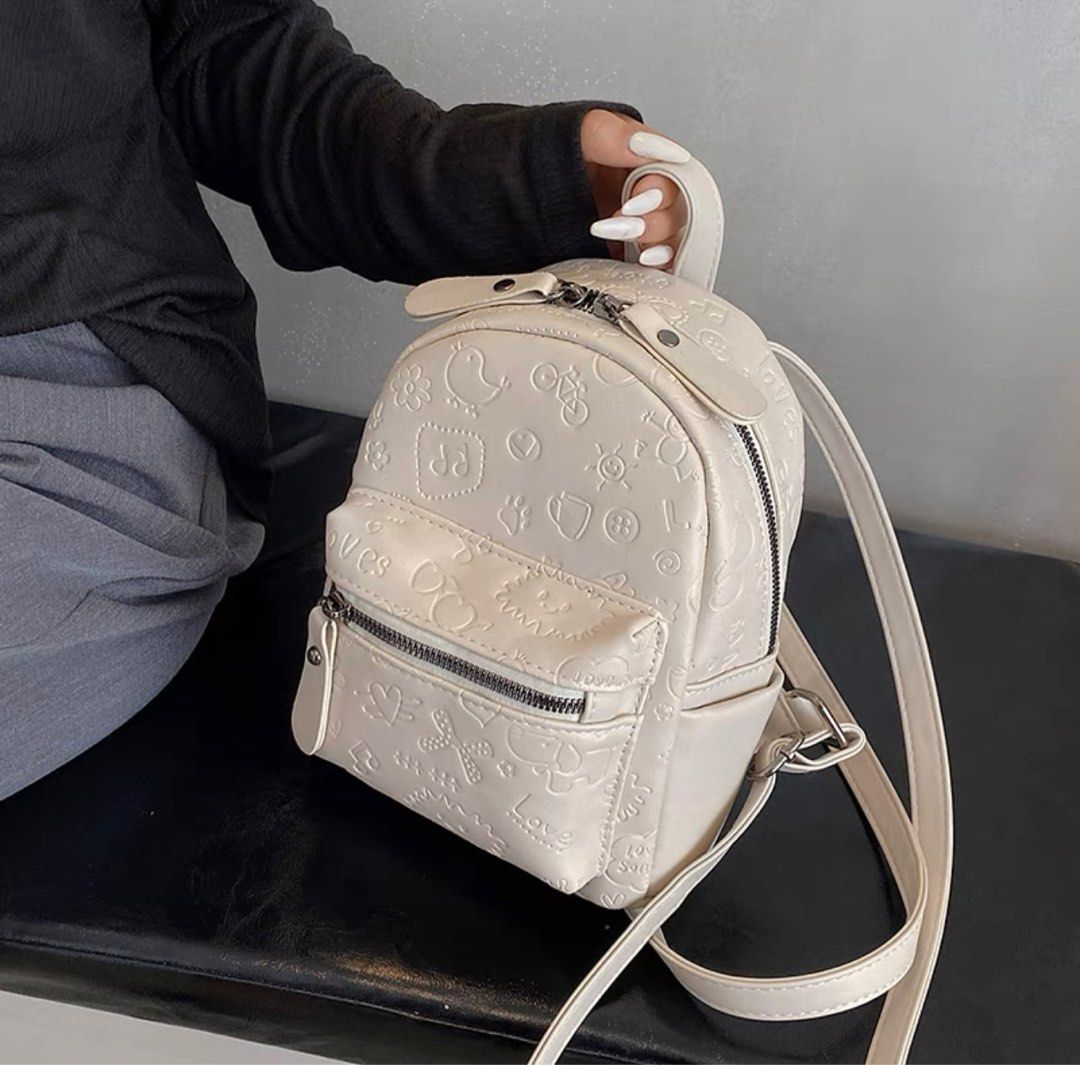 White cheap little backpack