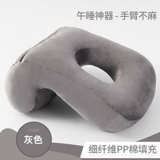 Multifunction Portable Travel Pillow Soft Headrest Pillow Cushion Hollow Headrest Face Pillow Cushion, Soft Travel Pillow Flexible Hollow Nap Bolster Head Support Lap Pillow for Airplanes Trains Buses and Office Napping in Grey
