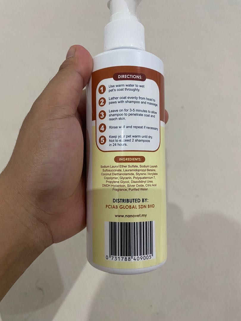 Nanovet pet medicated shampoo for cat and dog, Pet Supplies, Health & Grooming on Carousell