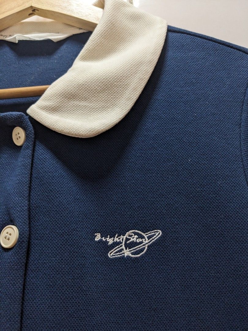 Navy Blue Polo Dress with two front pockets, Women's Fashion, Dresses