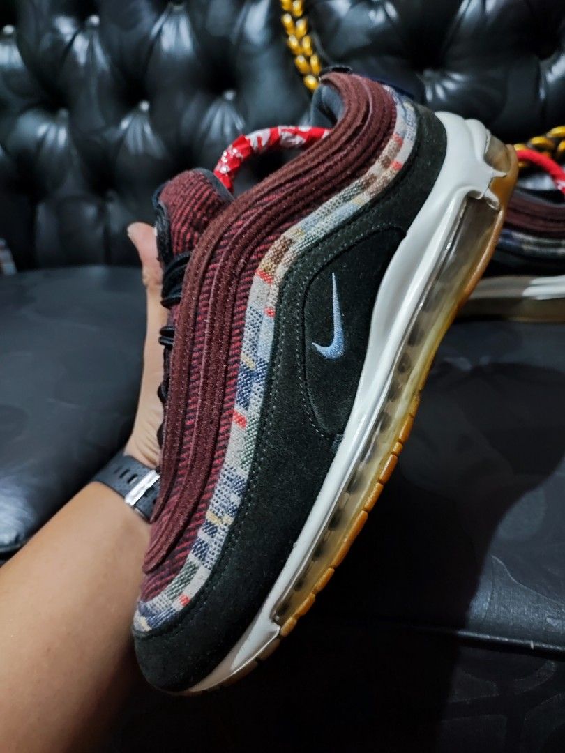 NIKE AIR MAX 97 Light OG Teal Pendleton Red Black, Fesyen Pria, Sepatu ,  Sneakers di Carousell