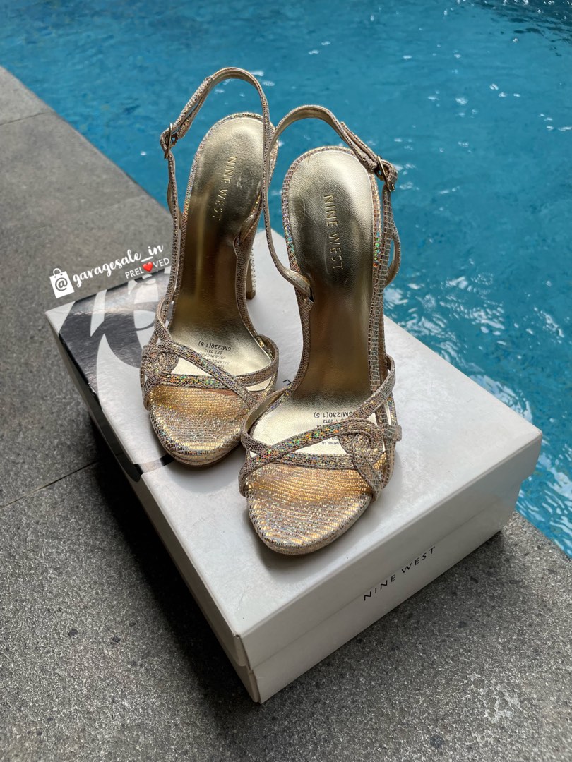 Nine West Gold Heels on Carousell
