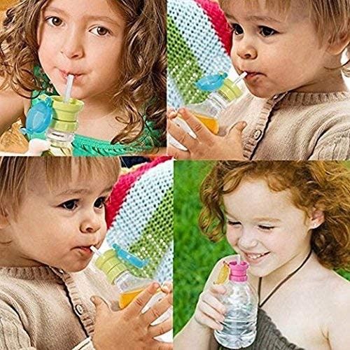 Portable Kids No Spill Choke Water Bottle Cup Adapter with Tube