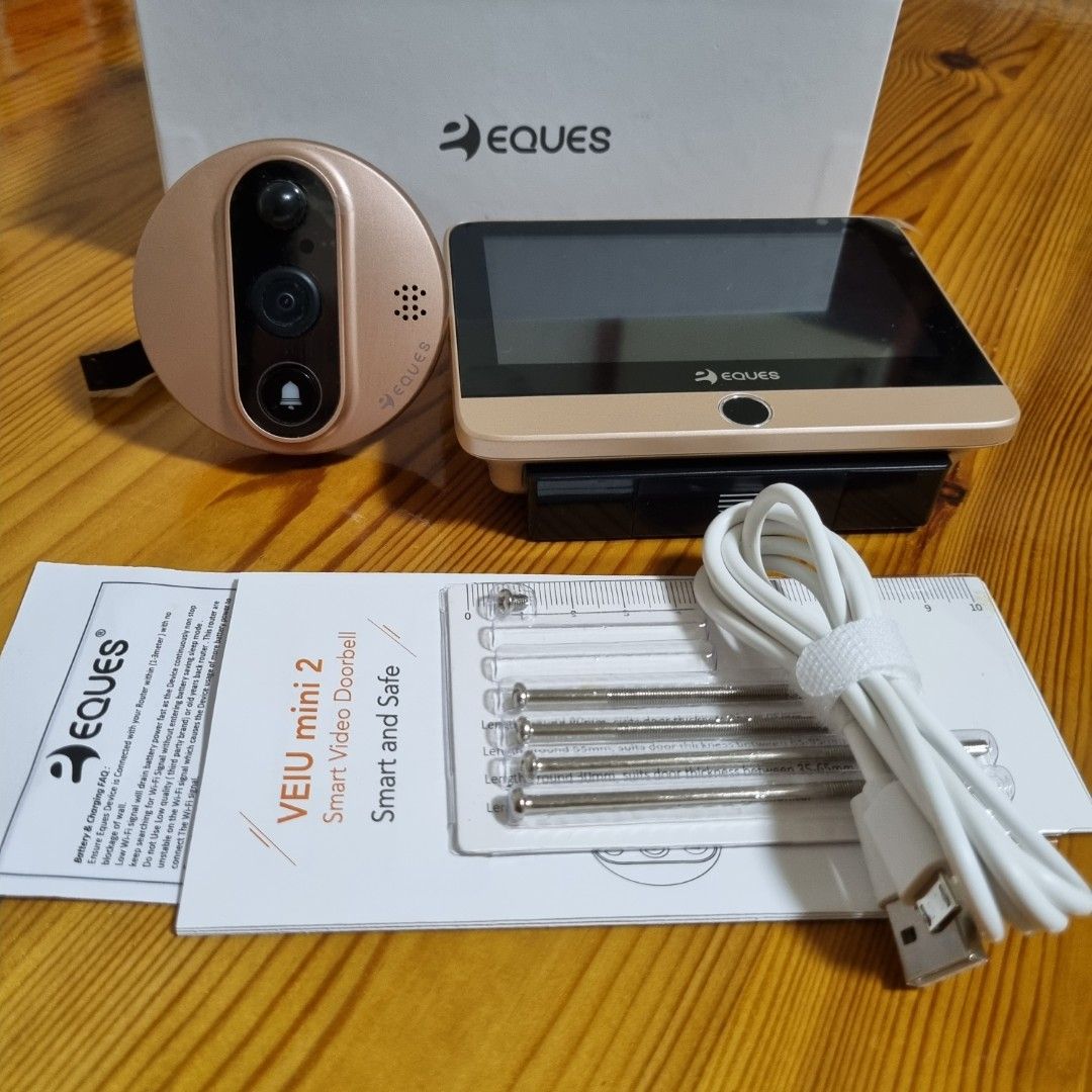 Eques Veiu Mini 2 A27 Digital Door View (GOLD), Furniture & Home Living, Security & Locks