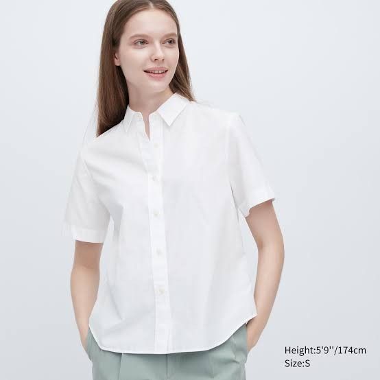 Uniqlo white button down top