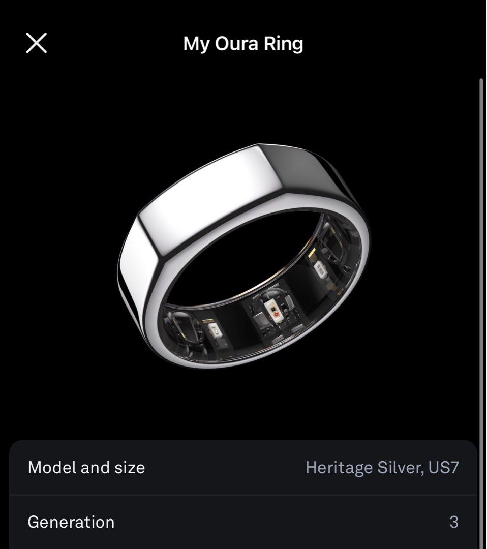 Oura ring Gen3 Heritage Silver US10