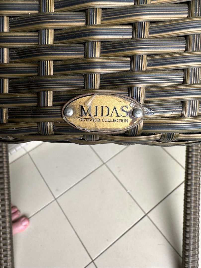 Outdoor Vinyl Wicker Chair MIDAS, Furniture & Home Living, Outdoor