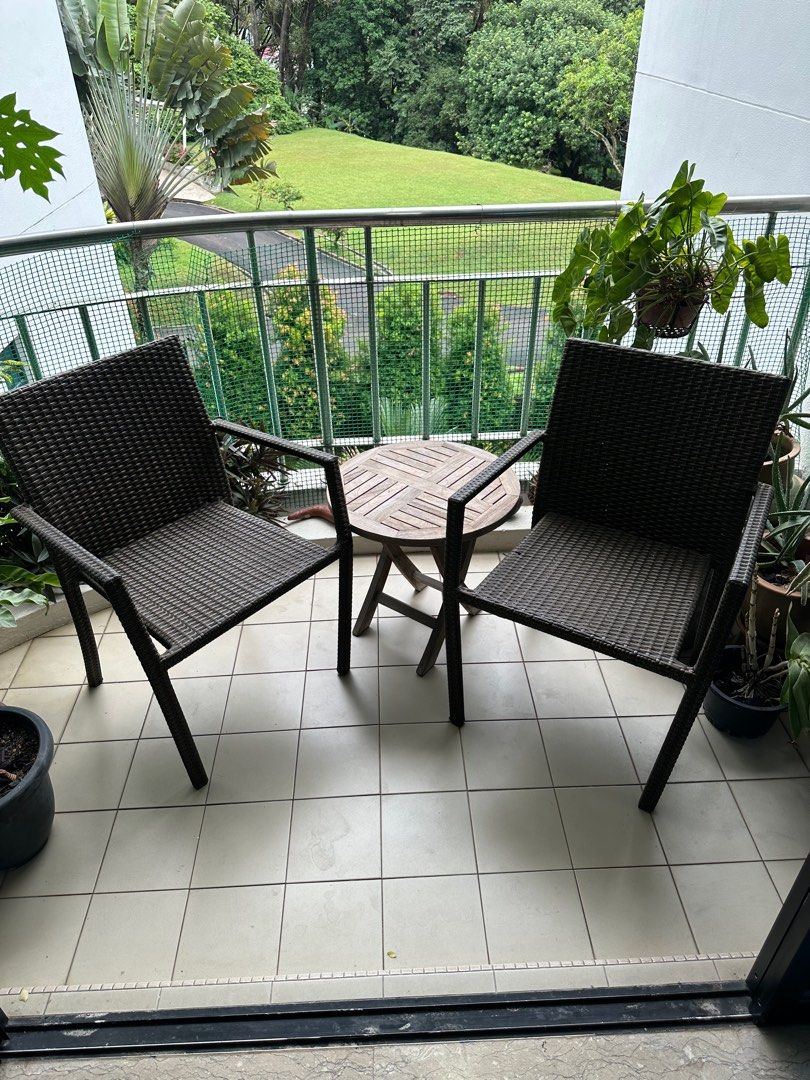 Outdoor Vinyl Wicker Chair MIDAS, Furniture & Home Living, Outdoor