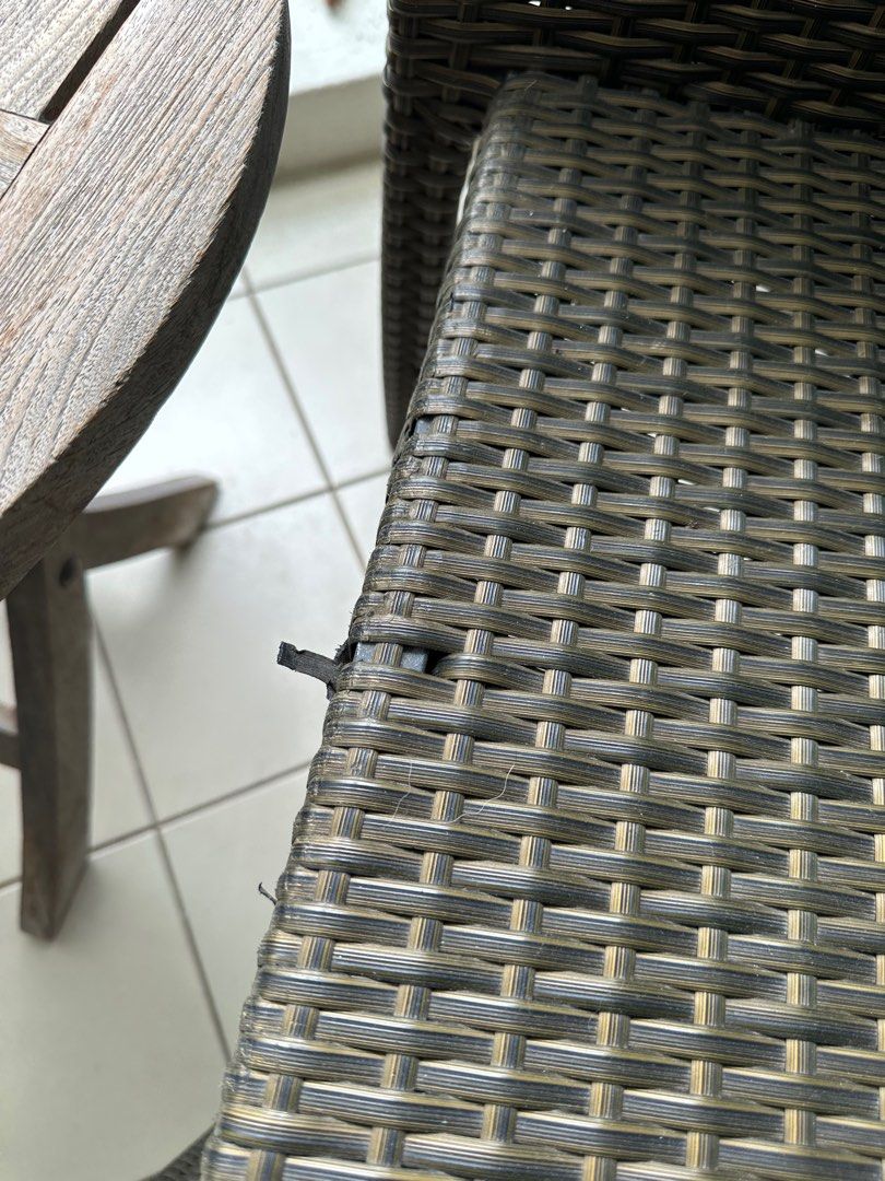 Outdoor Vinyl Wicker Chair MIDAS, Furniture & Home Living, Outdoor