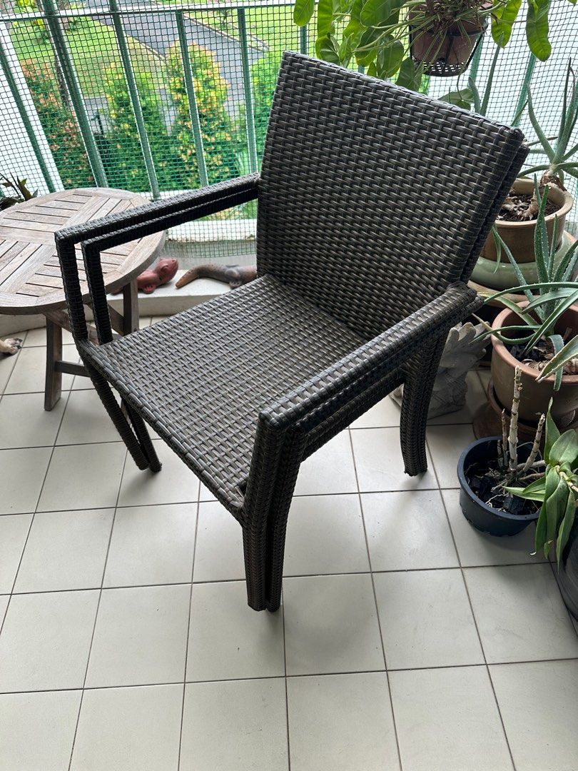 Outdoor Vinyl Wicker Chair MIDAS, Furniture & Home Living, Outdoor