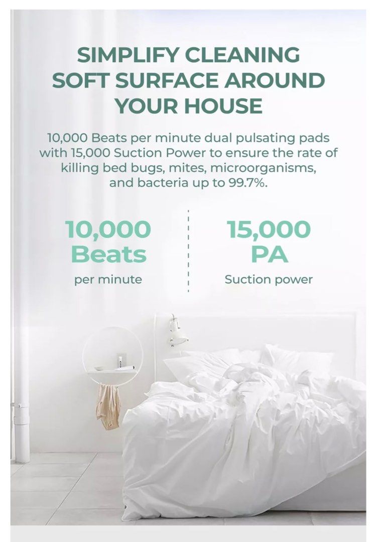 PerySmith 700W Dust Mite Vacuum Cleaner XTREME Series V10, Furniture