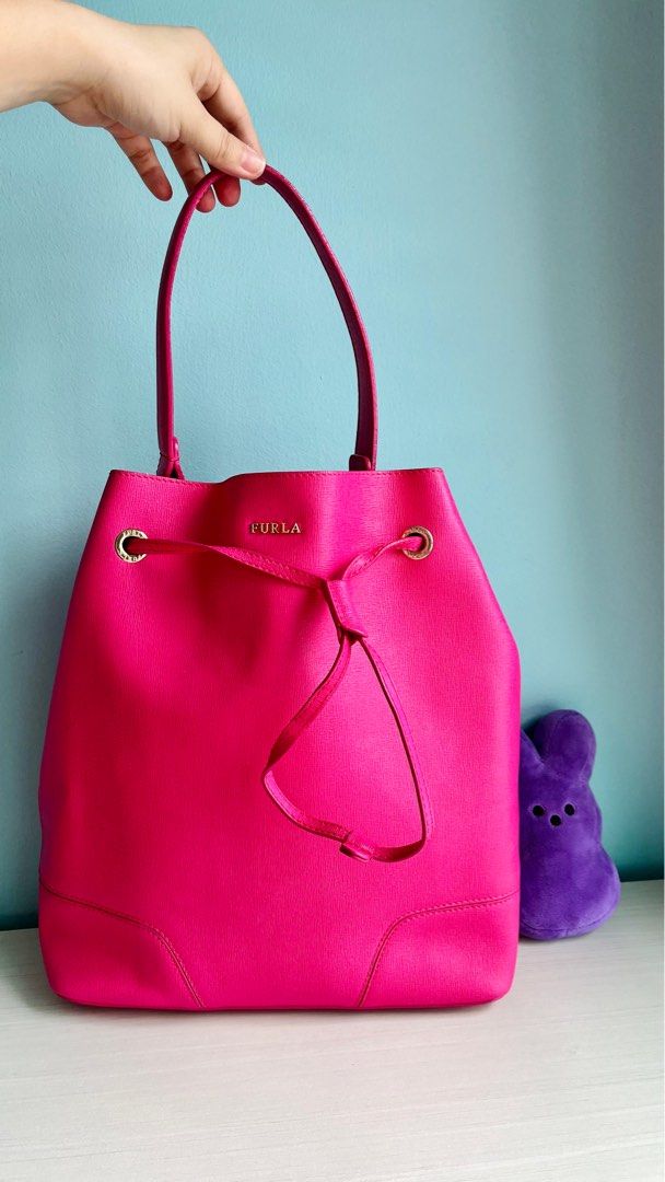 Pink Furla Bucket Bag, Women's Fashion, Bags & Wallets, Shoulder Bags