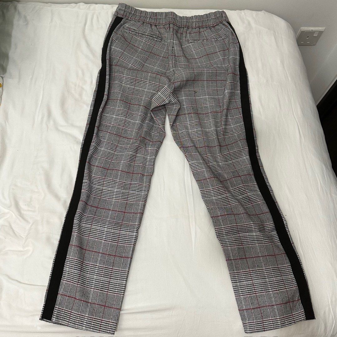 Checkered stripe jeans deals