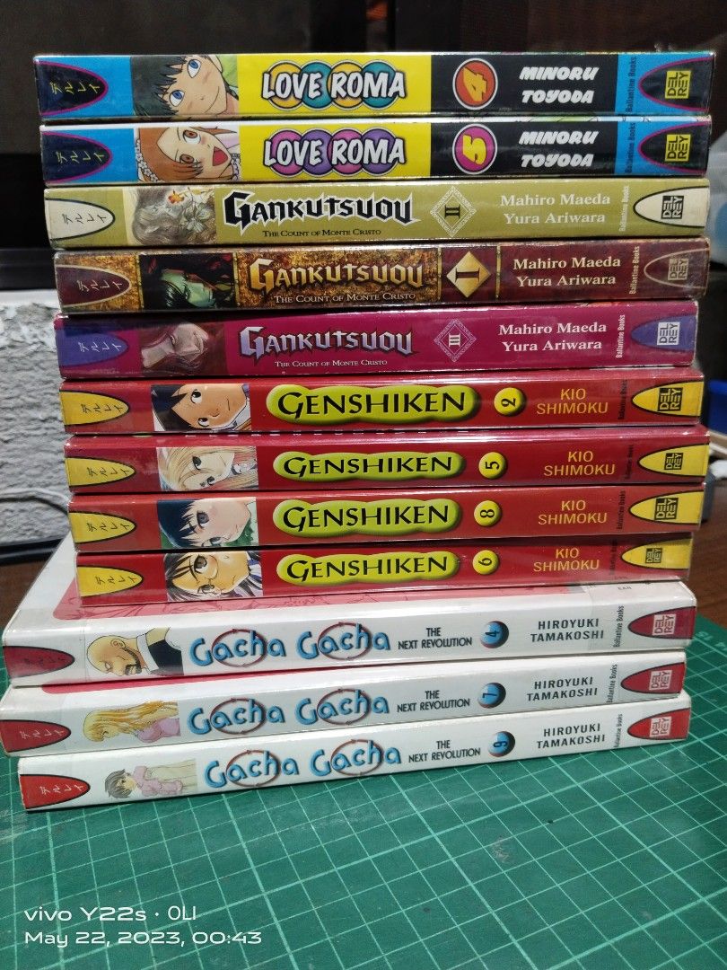 Preloved Mangas for sale (Category: Comics & Manga) located in Valenzuela. Submitted by ohleeyey (Listing ID 1233196216, Image 1). Description: For Sale Preloved Mangas Love Roma (4,5) - 400 both Gankutsuou (1,2,3)- sold Genshiken (2,5,6,8) - sold Gacha Gacha (4,7,9) - 600 for all All are plastic covered Expect some foxing and tanning ( due for being stored in a long time)but still in good condition Pls. manage your expectations, 2nd hand items R