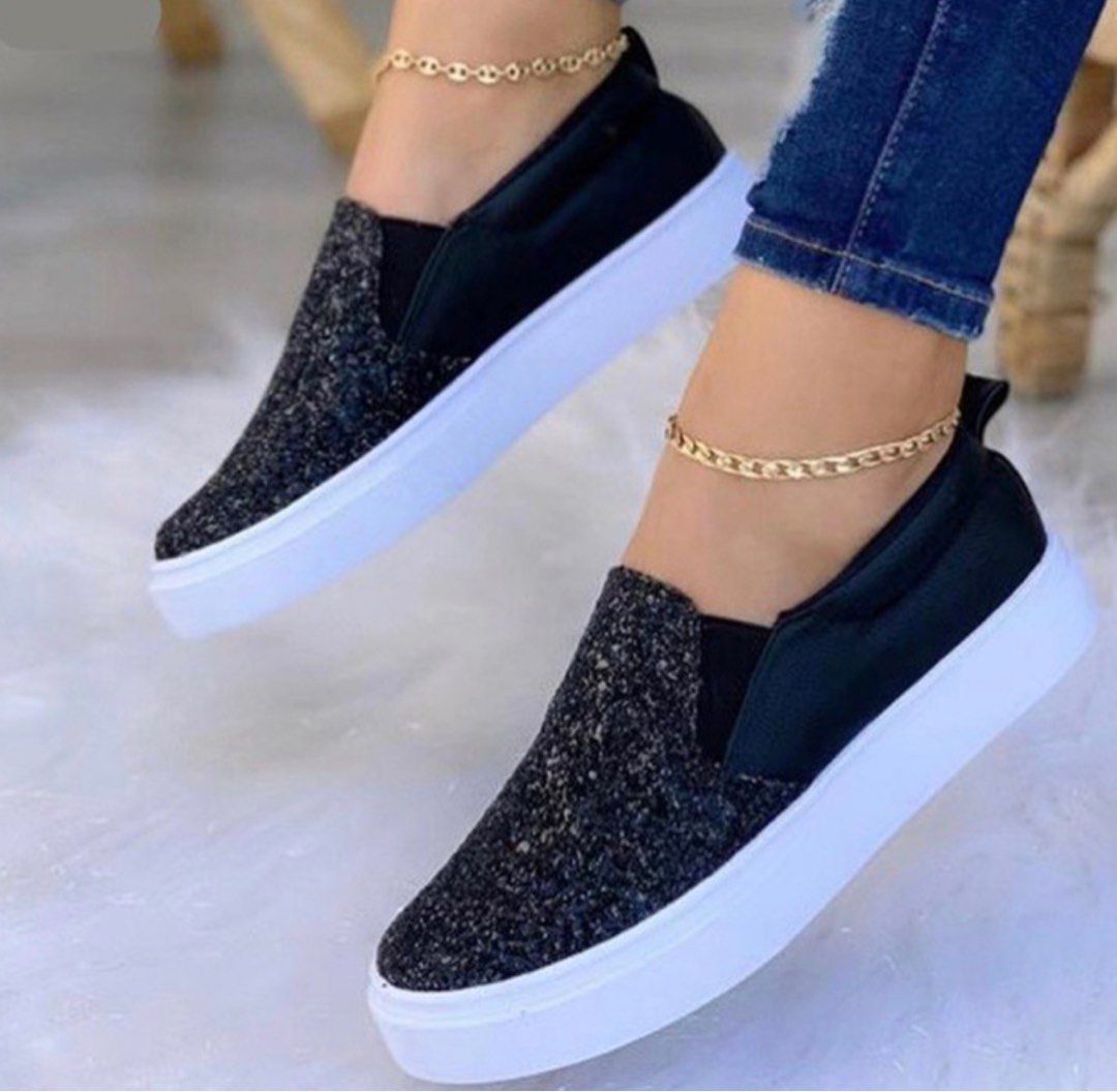 Glitter slip on sale on shoes girls
