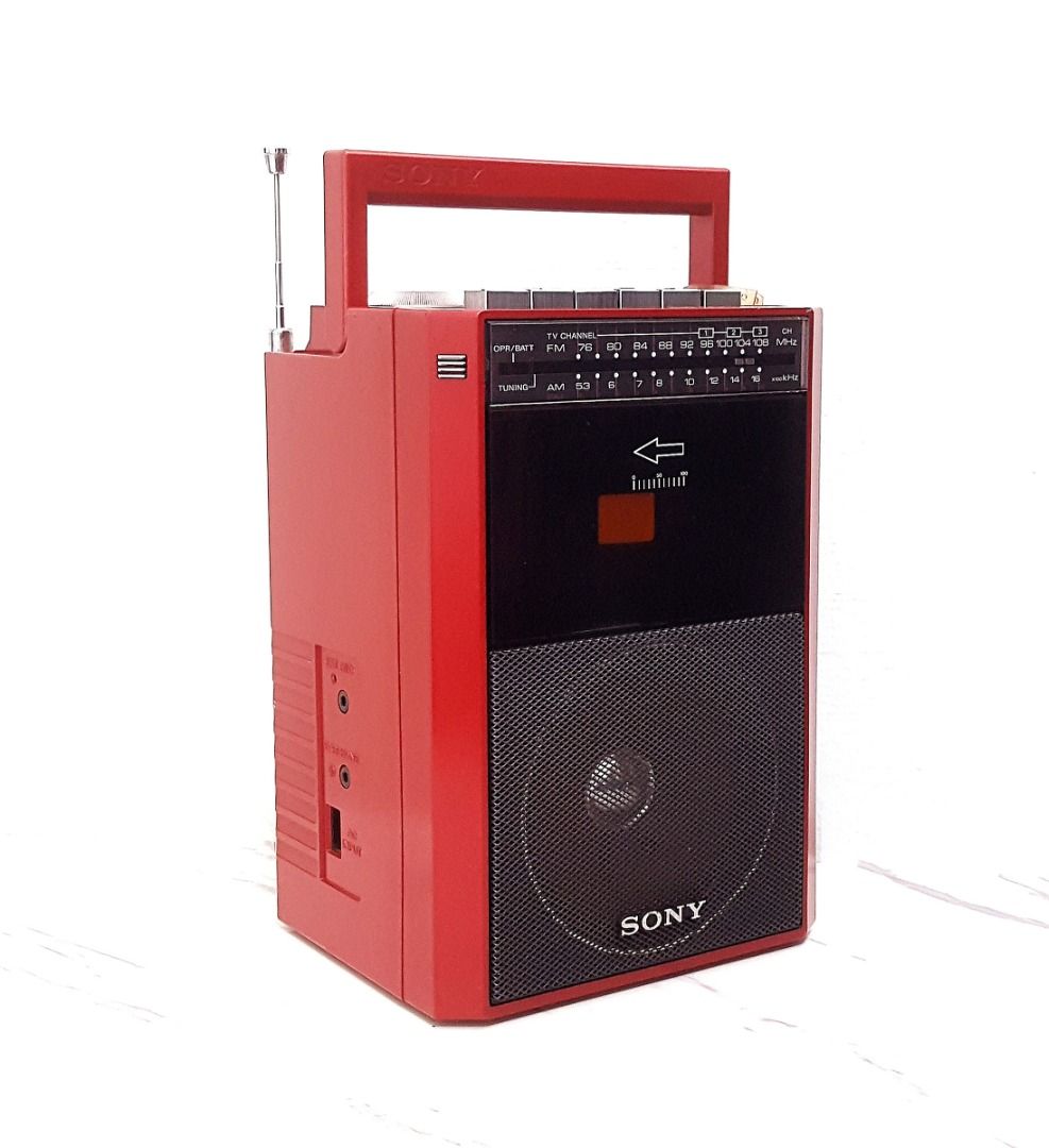 ラジオカセットデッキ 「SONY CFM-11」ベルト等交換、 動作品 - ポータブルプレーヤー