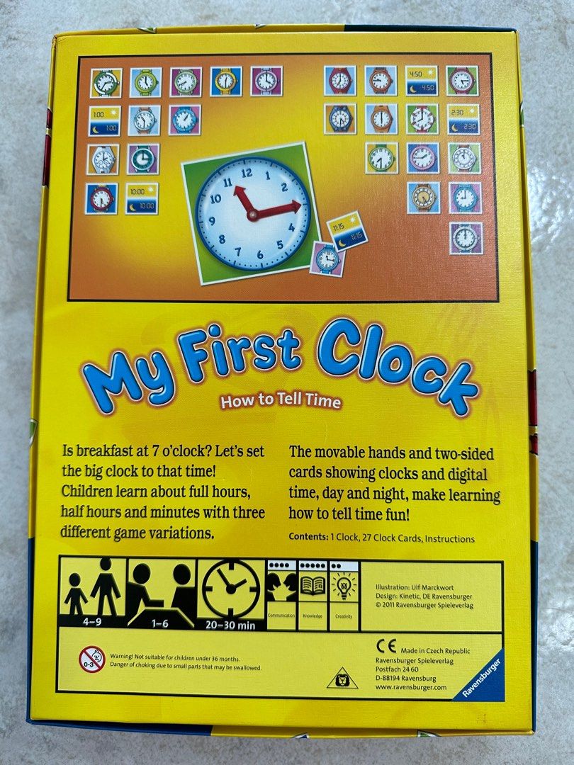 RAVENSBURGER My First Clock / Tell time Educational & Fun!, Hobbies
