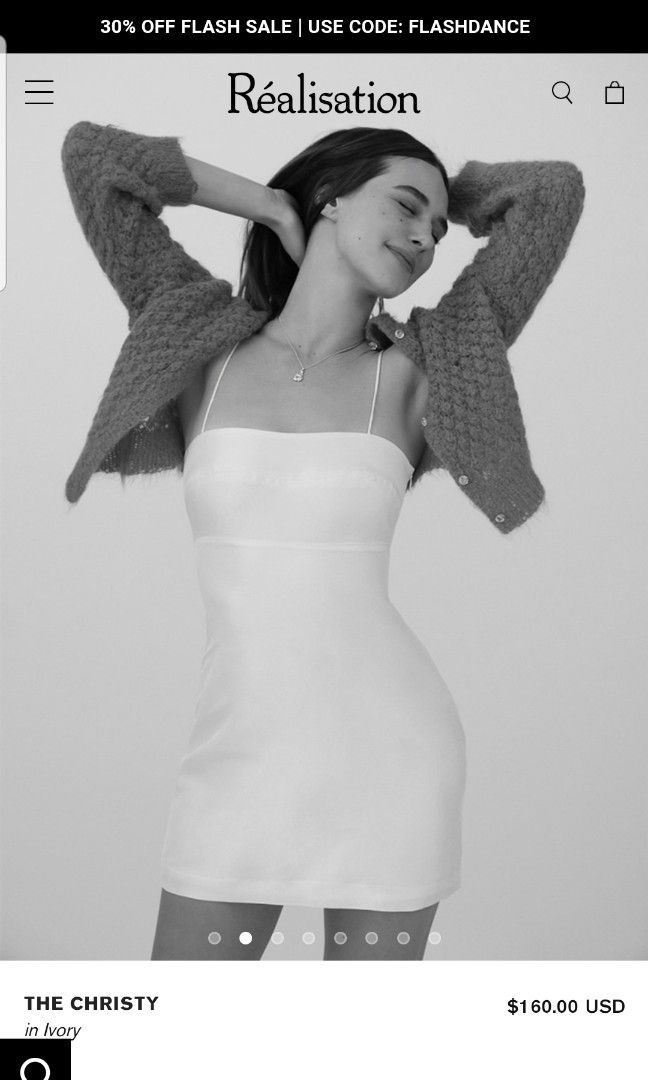 Realisation Par The Christy Dress in Ivory / White XS Spag Mini Bodycon  dress, Women's Fashion, Dresses & Sets, Dresses on Carousell