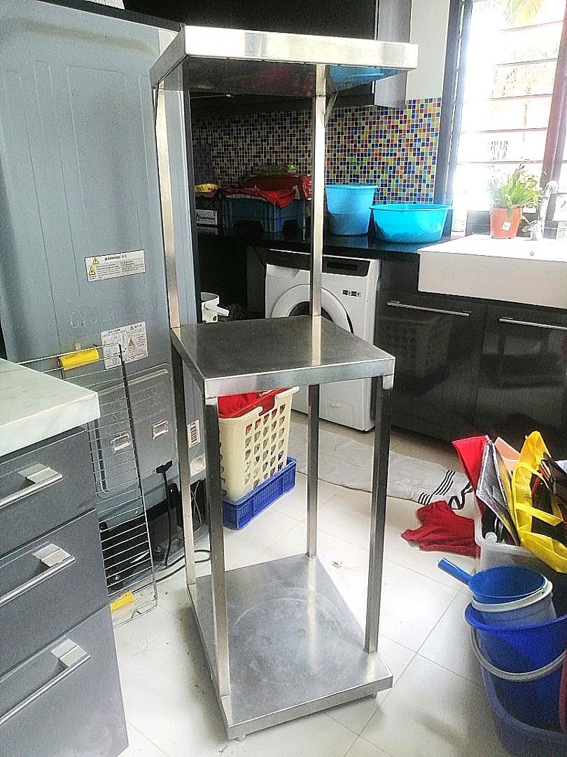 Rolling Stainless steel rack 41 x 44 x 144 cm, Furniture & Home Living ...