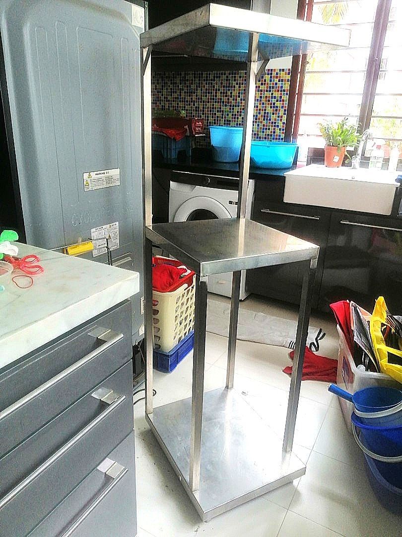 Rolling Stainless steel rack 41 x 44 x 144 cm, Furniture & Home Living ...