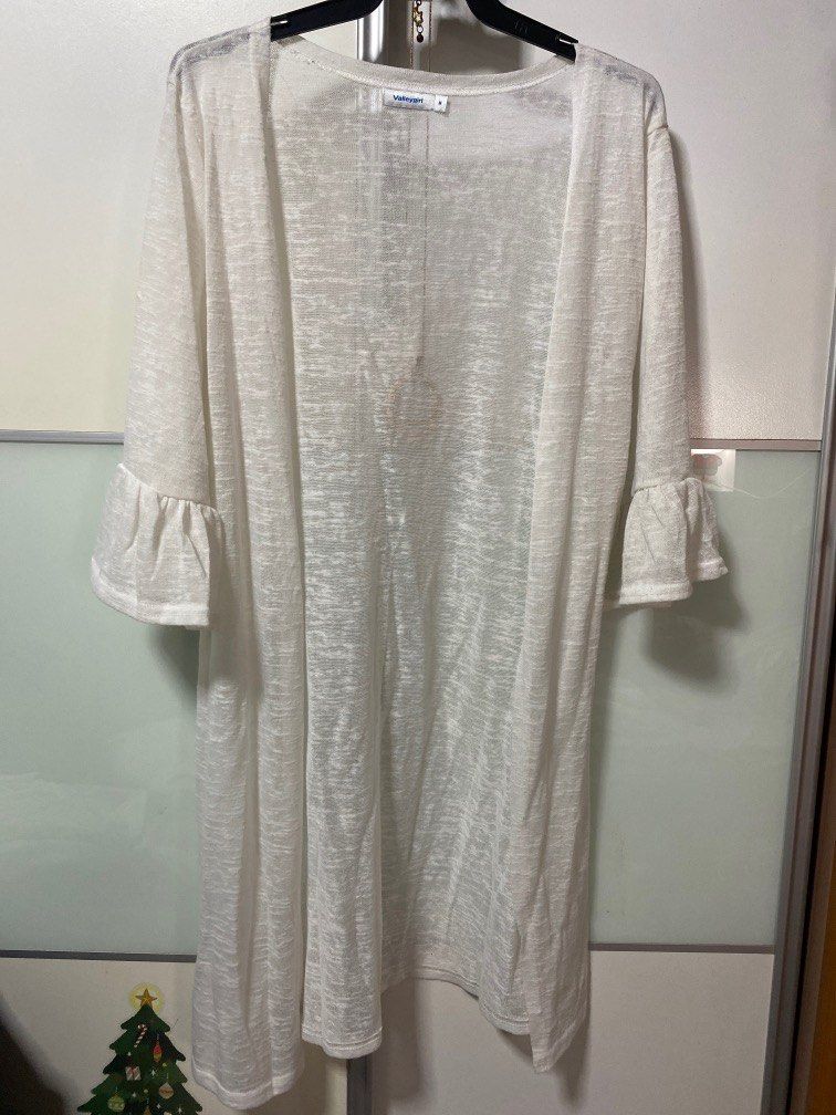 Sheer White Long Cardigan Women s Fashion Coats Jackets and
