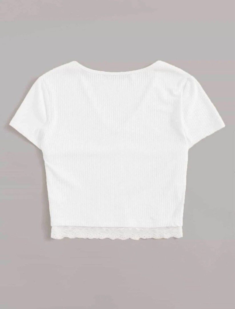 SHEIN white shirt crop top (Category: Shirts) located in Mandaluyong City. Submitted by mariedln (Listing ID 1233188879, Image 2). Description: Used no more than 3times In good condition, no flaws RFS: Decluttering MoP: Metrobank / GCash Loc: Mandaluyong City Shipping: Grab / Lalamove / Shopee check out.