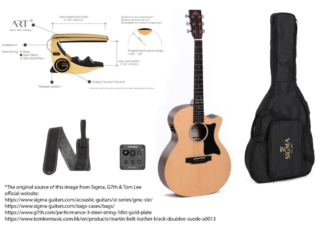 Sigma GMC-STE Acoustic Guitar (電木吉他) + Sigma Guitar Bag (SBC