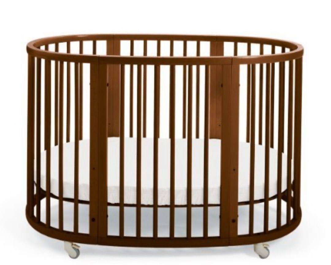 Stokke baby crib walnut, Babies & Kids, Baby Nursery & Kids Furniture