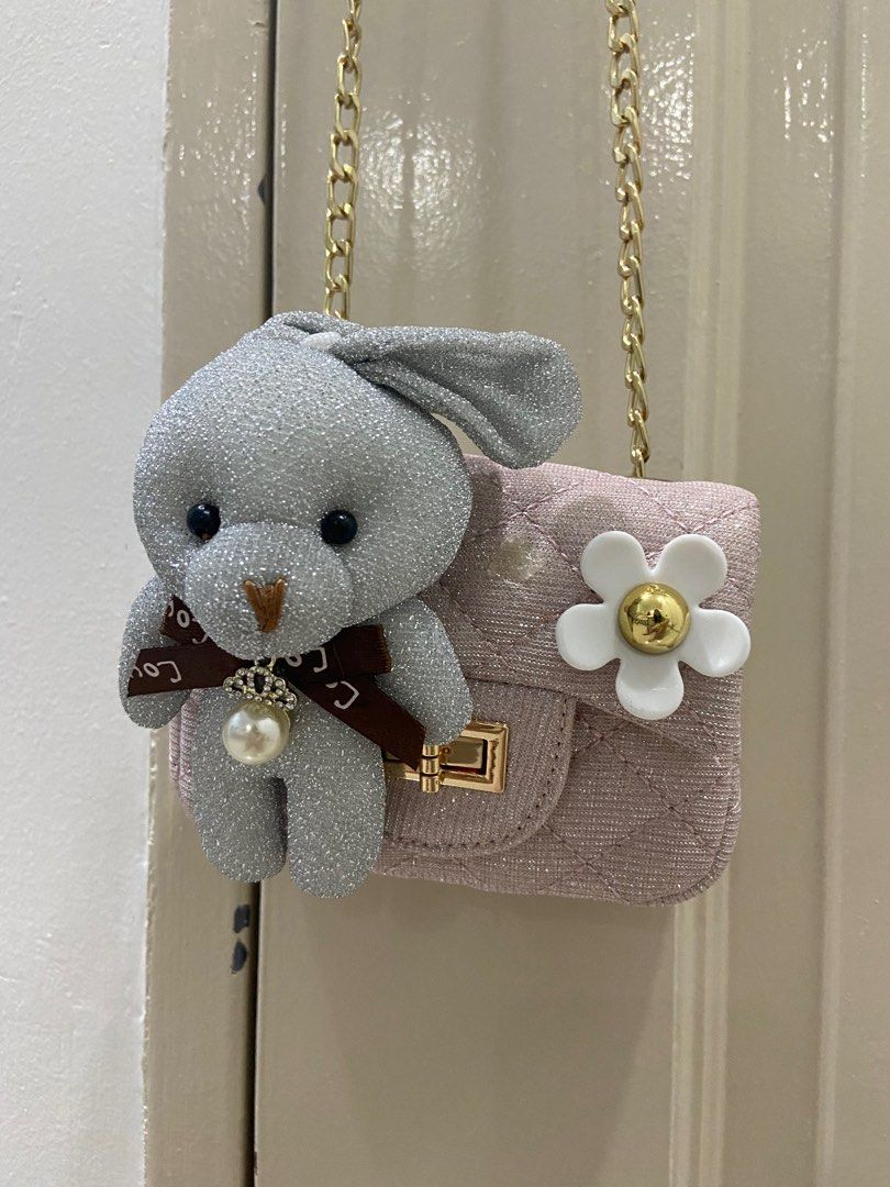 Kawaii Lolita Teddy Bear Crossbody Shoulder Bag Coin Purse Cute Plush Toys  Stuffed Animals Doll Kids Children Girls Women Gifts