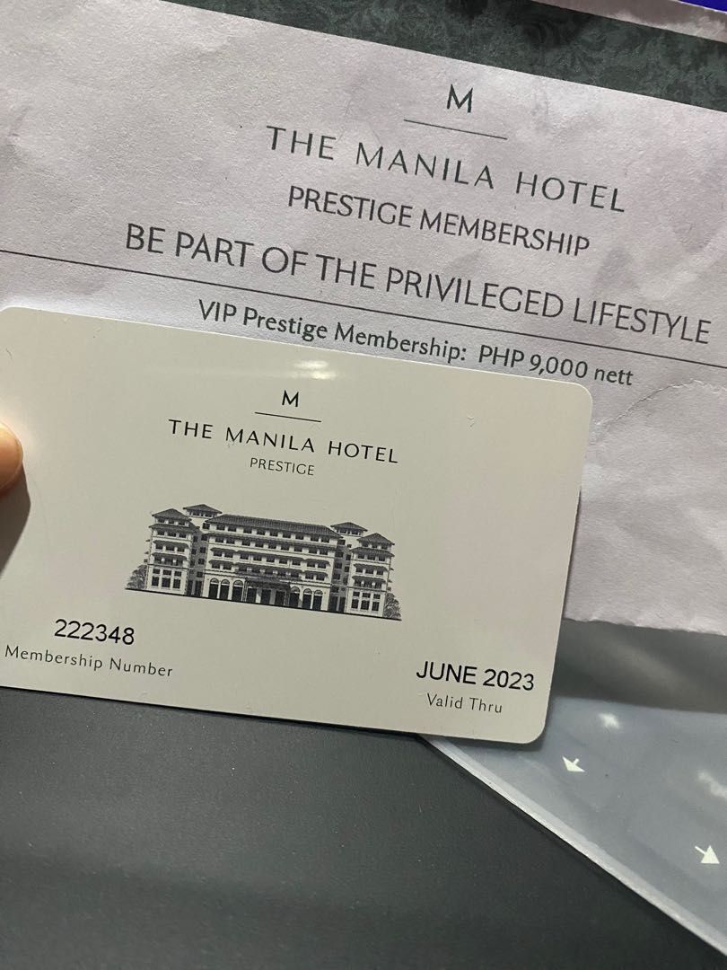 The Manila Hotel Prestige VIP Card, Tickets & Vouchers, Vouchers on