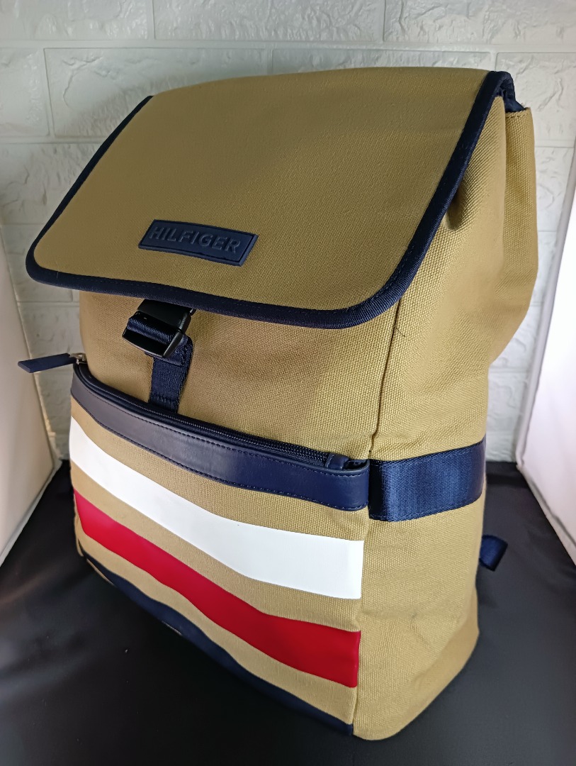 Tommy Hilfiger Khaki Rucksack Backpack, Women's Fashion, Bags & Wallets