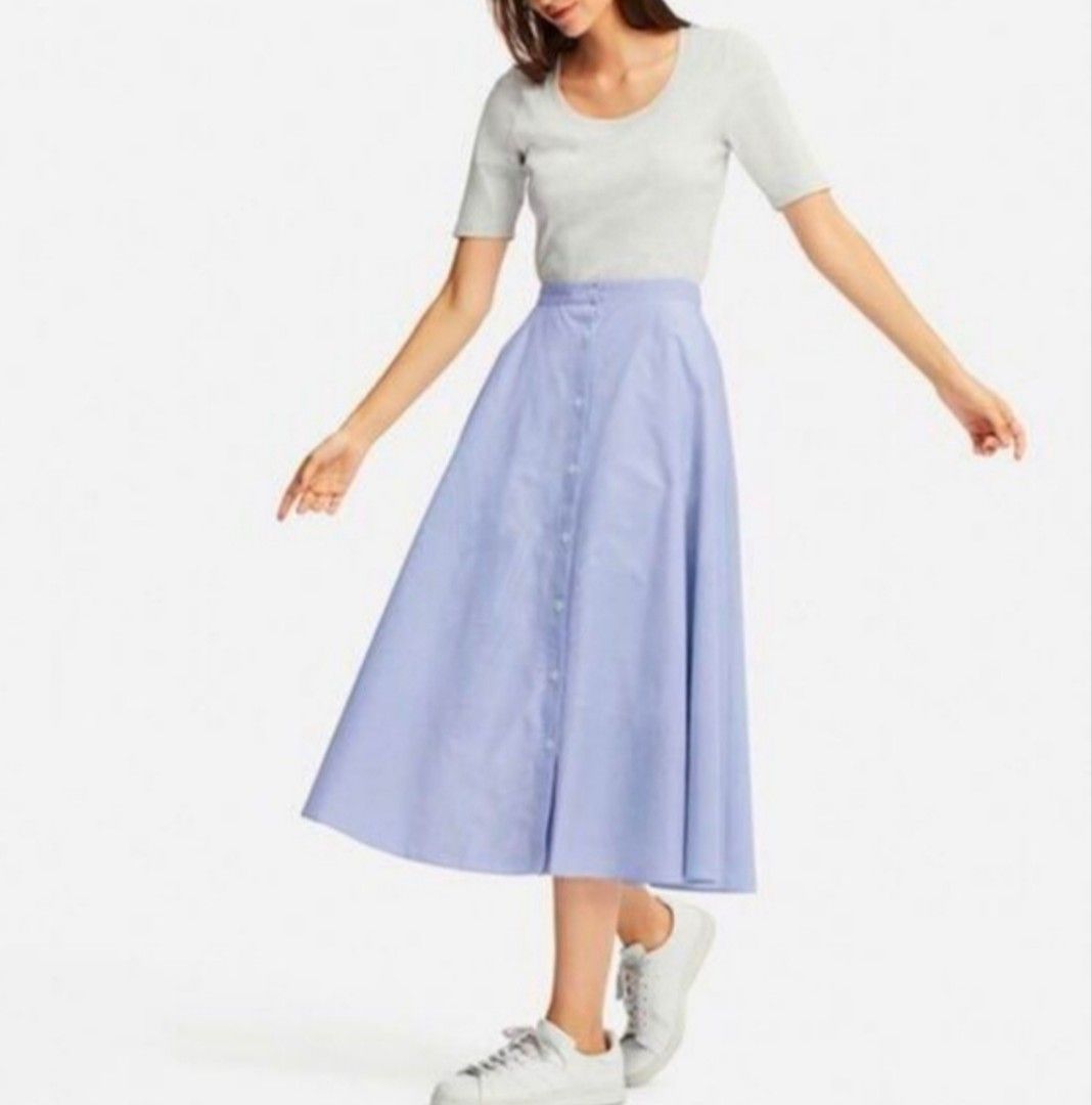Uniqlo Circular Skirt Front Button Women s Fashion Bottoms