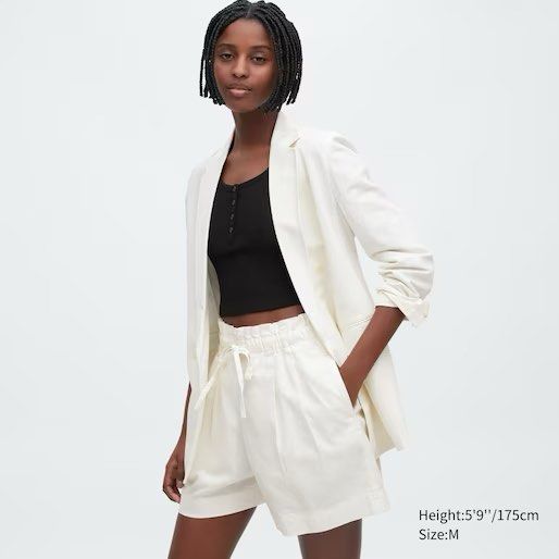Womens white cheap paperbag shorts